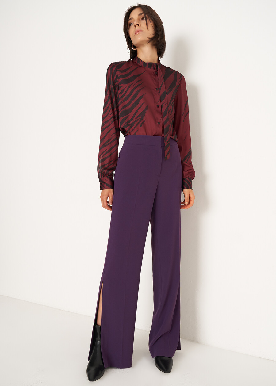 Pantaloni Pierre con spacco al fondo VIOLA PRUGNA Donna , immagine n. 2