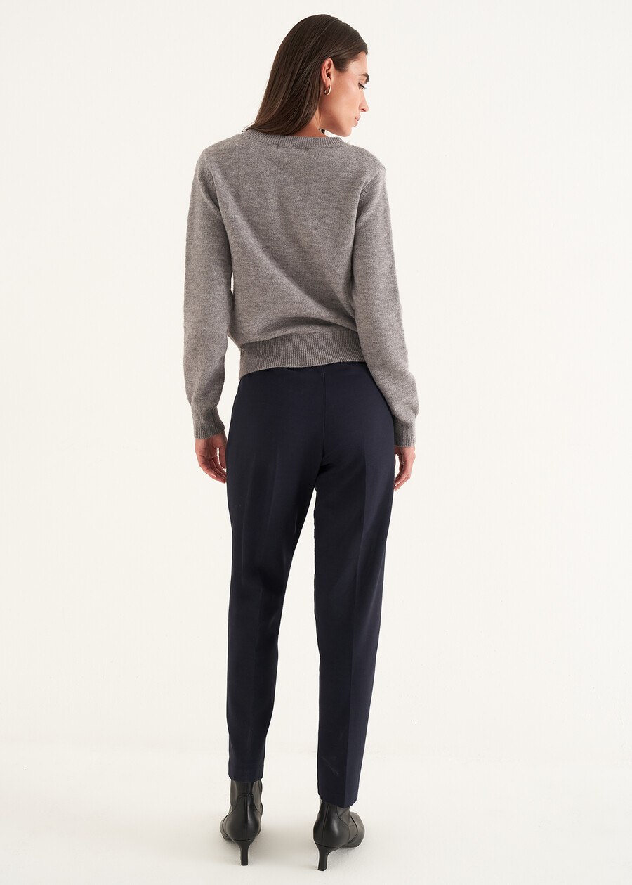 Piky Milano-stitch trousers BLUROSSO CHIANTI Woman , image number 2