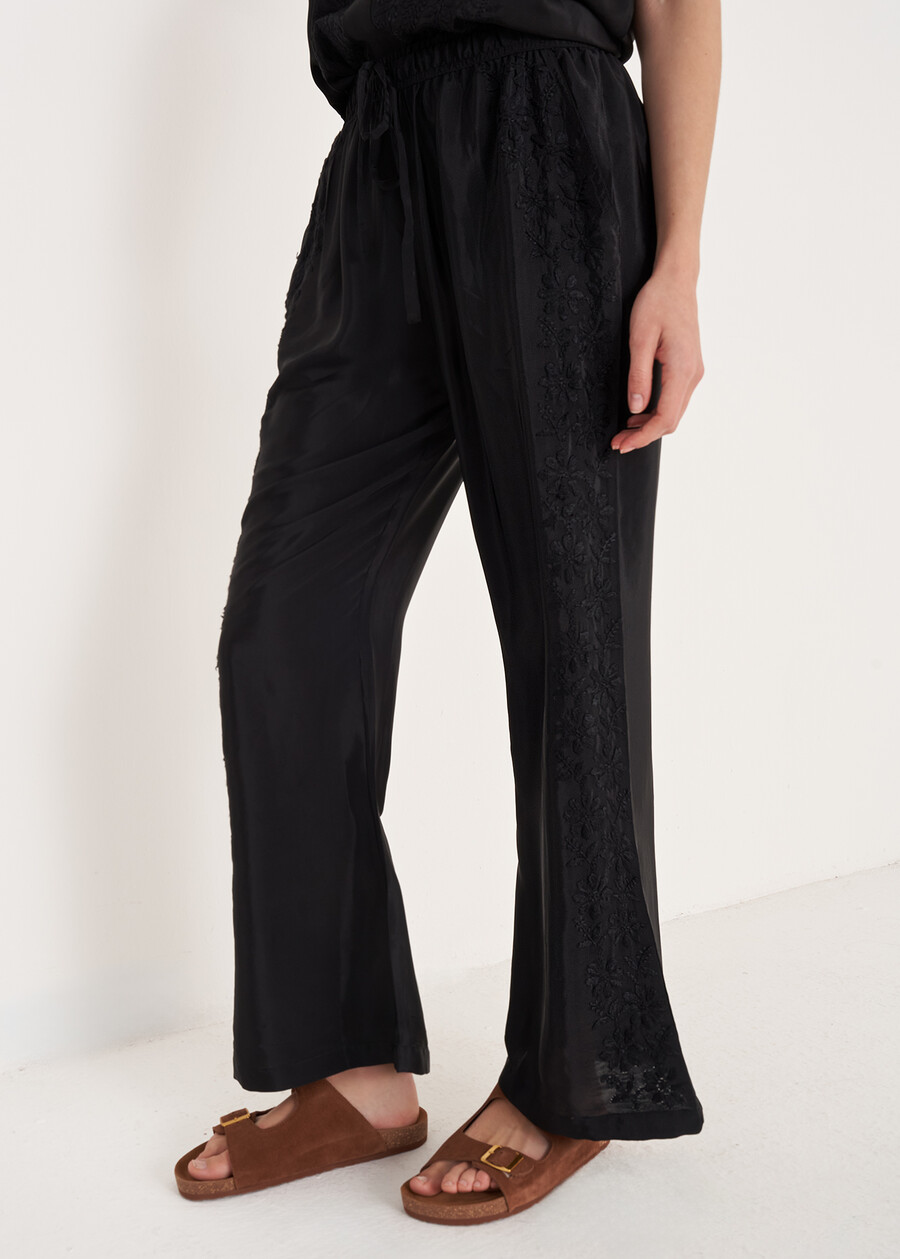 Pantaloni Pebel A Zampetta BLU OTTANIONERO BLACK Donna , immagine n. 2