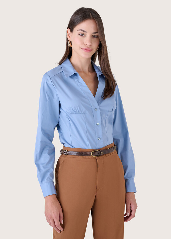 Camicia Carlett in cotone BLU CELESTE Donna null