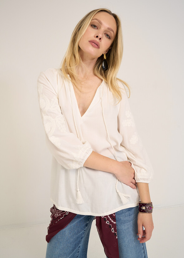 Barby embroidered blouse BIANCO Woman null