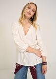 Barby embroidered blouse BIANCOMARRONE Woman image number 1
