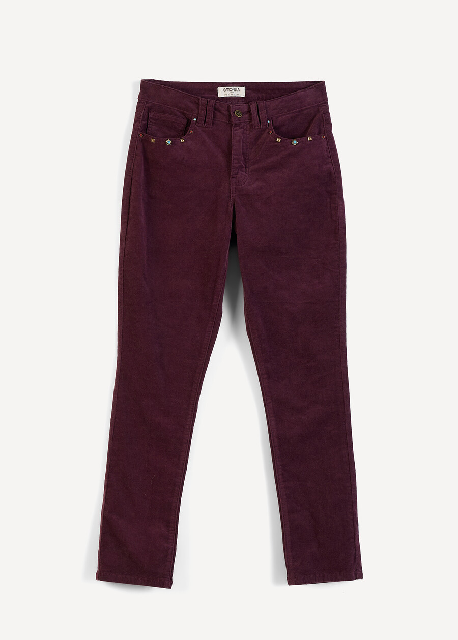 Pantaloni Kate skinny in velluto ROSSO BORDEAUXGRIGIO MEDIUM GREY Donna , immagine n. 5