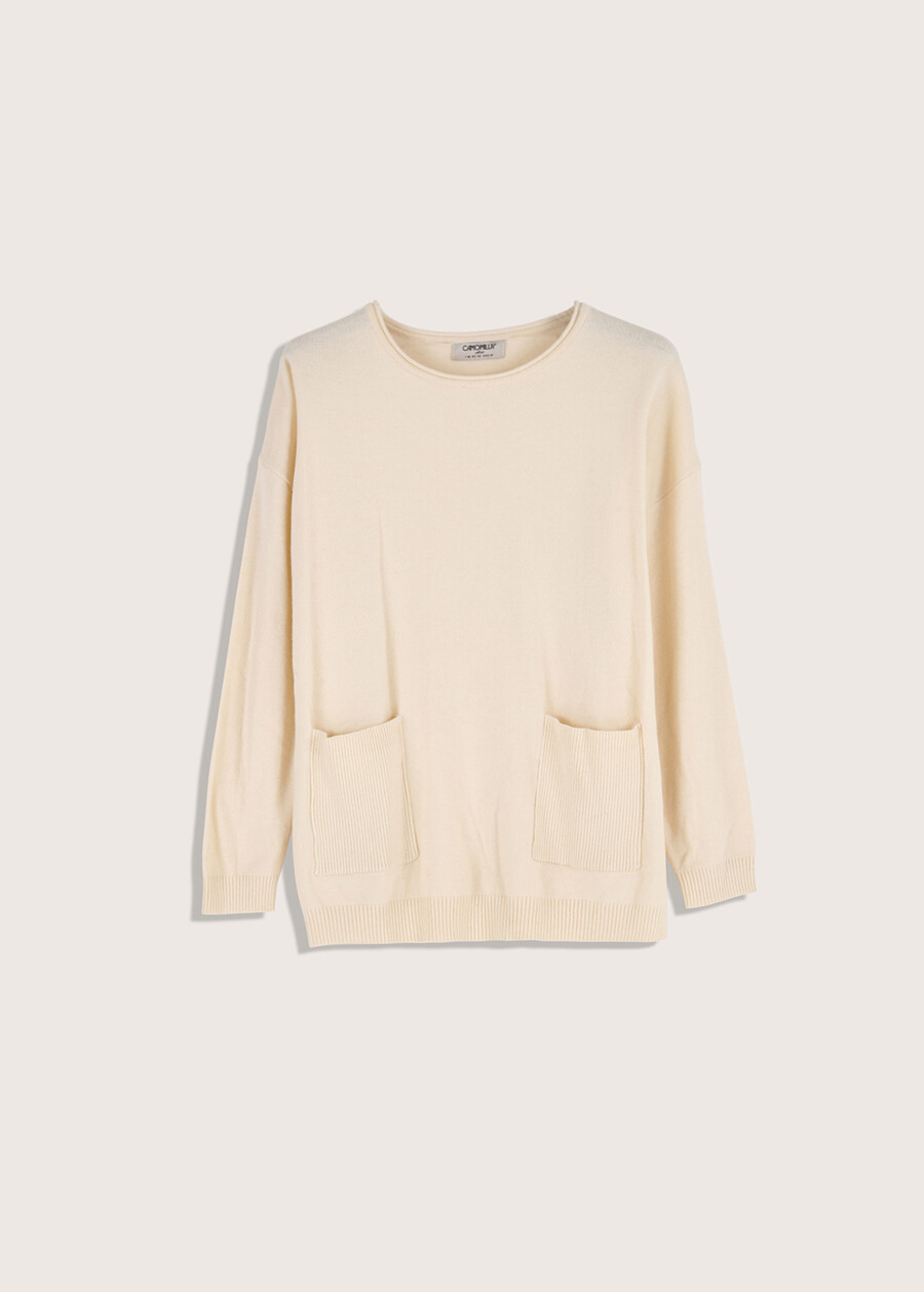 Maddy jersey with patch pockets BEIGE LANAMARRONE CASTAGNA Woman , image number 1