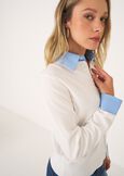 Crazy cardigan with shirt detail BLUBIANCO WHITE Woman image number 3
