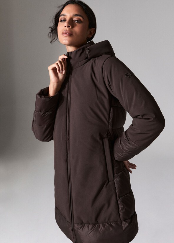 Pumpy double-fabric down jacket MARRONE JAVA Woman null
