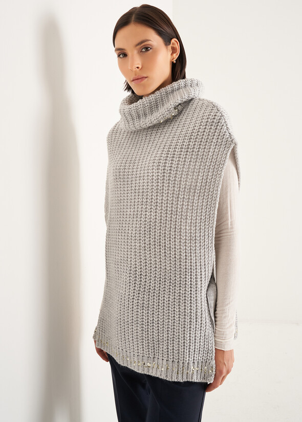 Maglia smanicata Morgana con paillettes Maglia smanicata Morgana con paillettes GRIGIO PERLA Donna null
