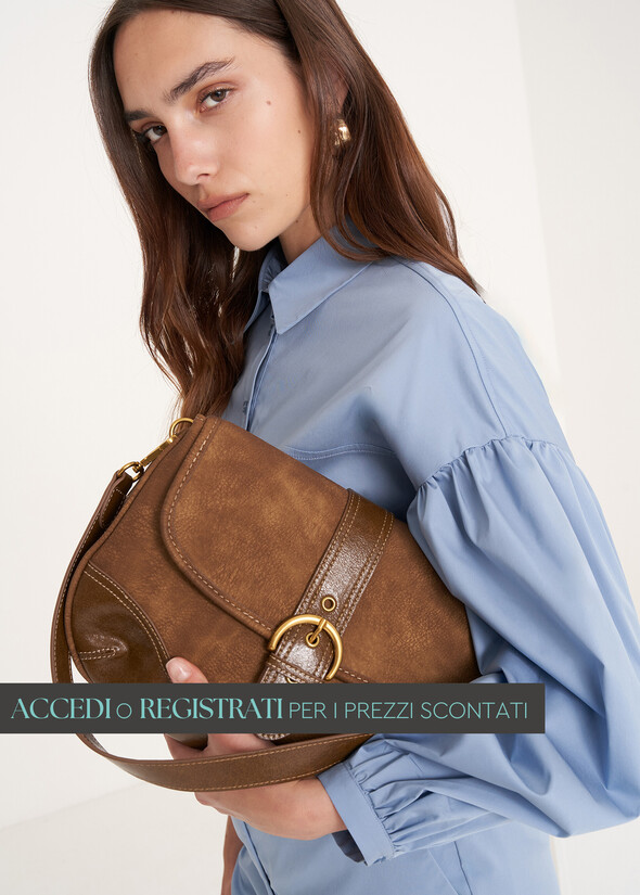 Bitty faux nubuck crossbody bag MARRONE CARAMELLO Woman null