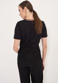 Sierra T-shirt With Chiffon Detail BEIGE SABBIANERO BLACK Woman image number 3