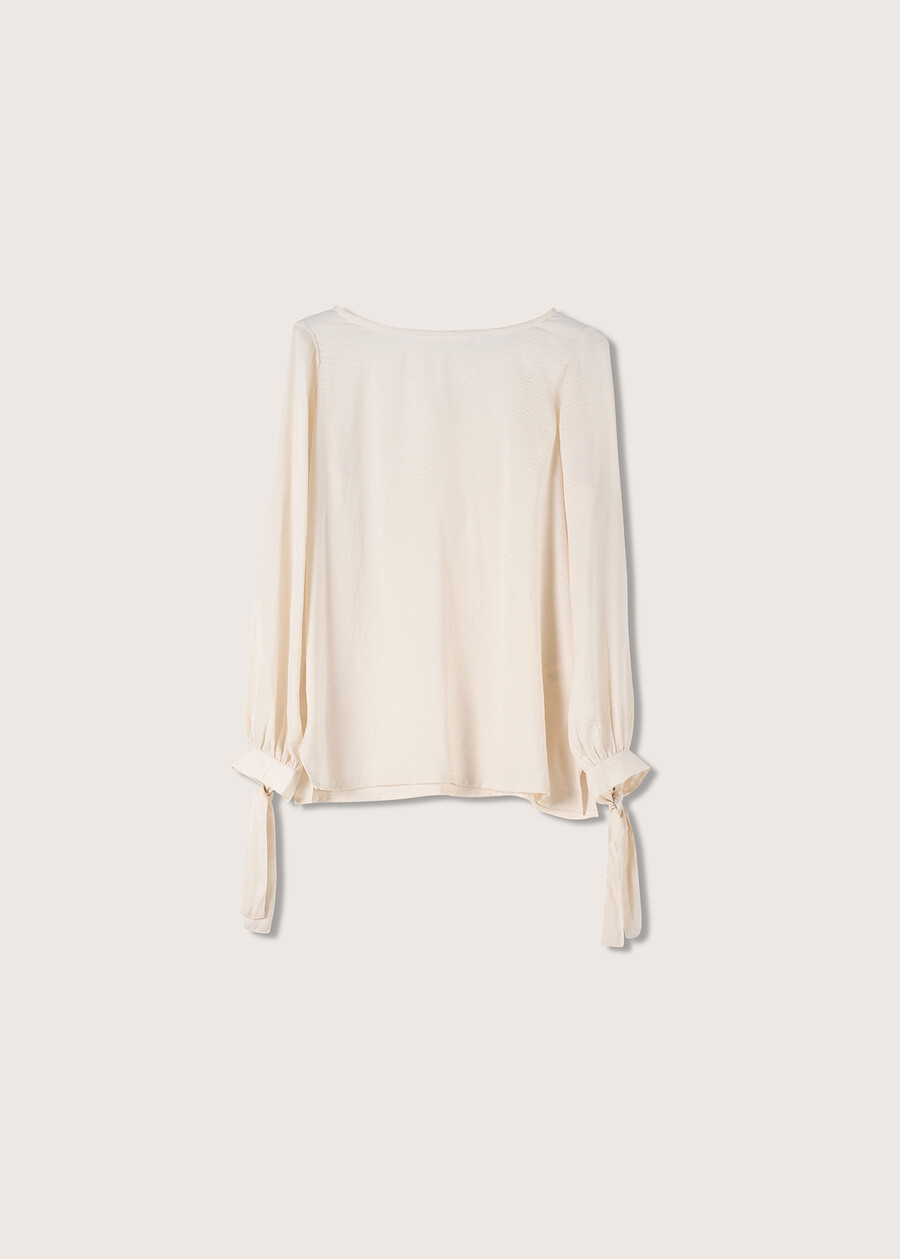 Blusa Clin in satin BEIGE LATTEBLUE COLONIAL Donna , immagine n. 4