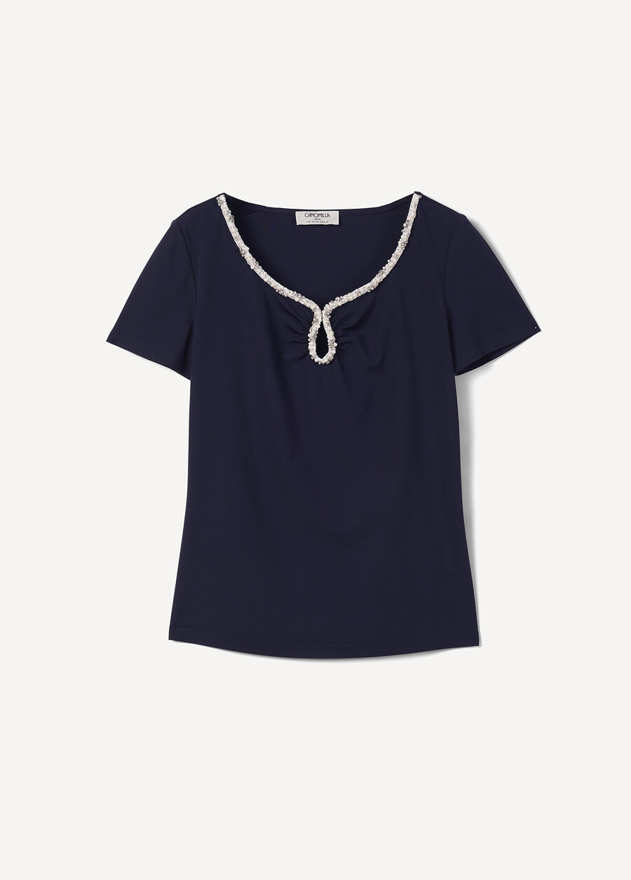 Sybil T-shirt With Rhinestones BLUBIANCO WHITE Woman , image number 4