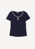 Sybil T-shirt With Rhinestones BLUBIANCO WHITE Woman image number 4
