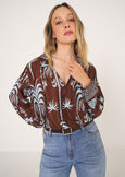 Bernie printed blouse with collar MARRONE TERRA Woman image number 1