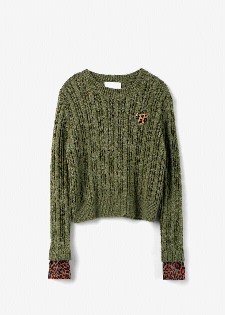 Maglia Malvin a coste con dettagli maculati VERDE ALGABLU Donna , immagine n. 5