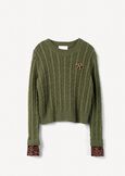 Maglia Malvin a coste con dettagli maculati VERDE ALGABLU Donna immagine n. 5