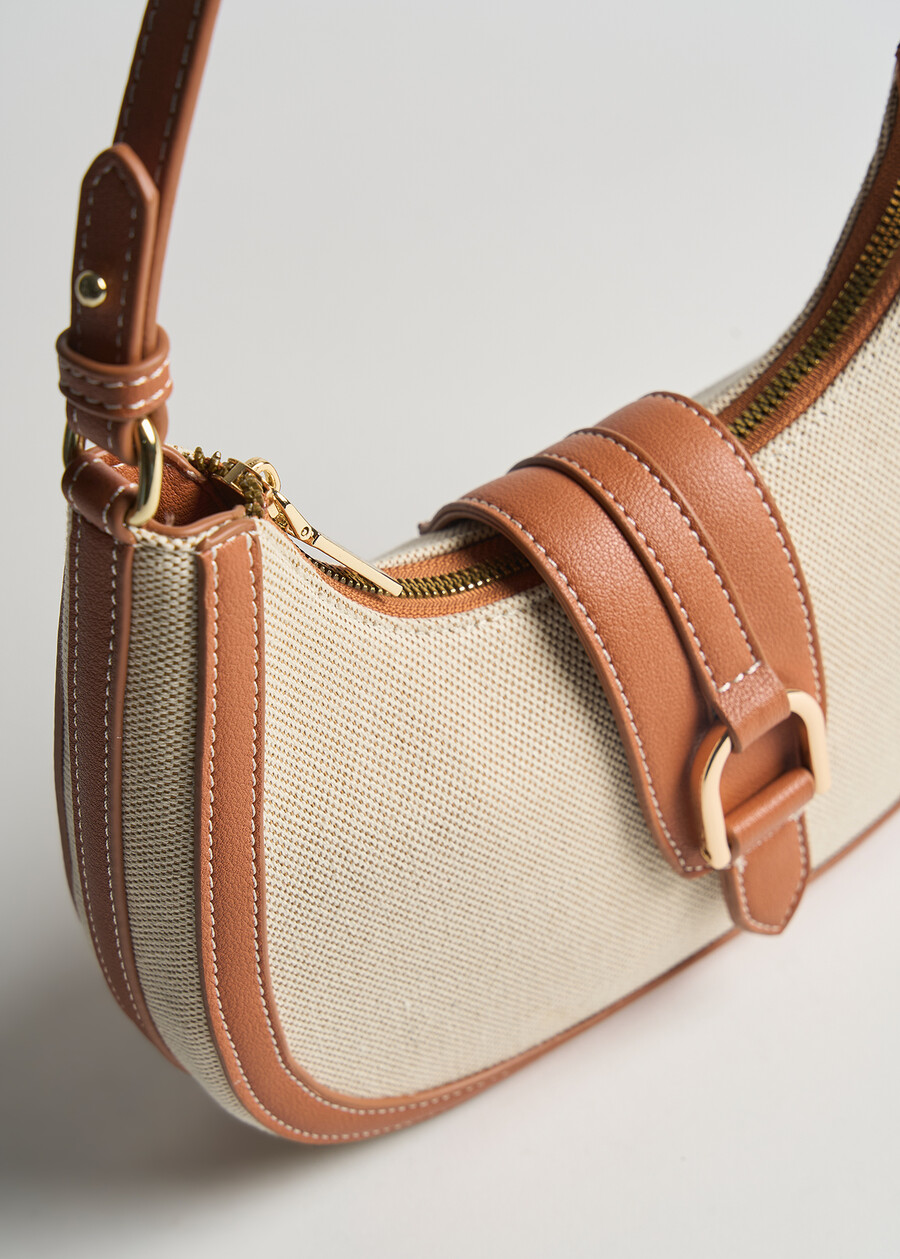 Bixy-A canvas and deer print hobo BEIGE LIGHT BEIGE Woman , image number 3