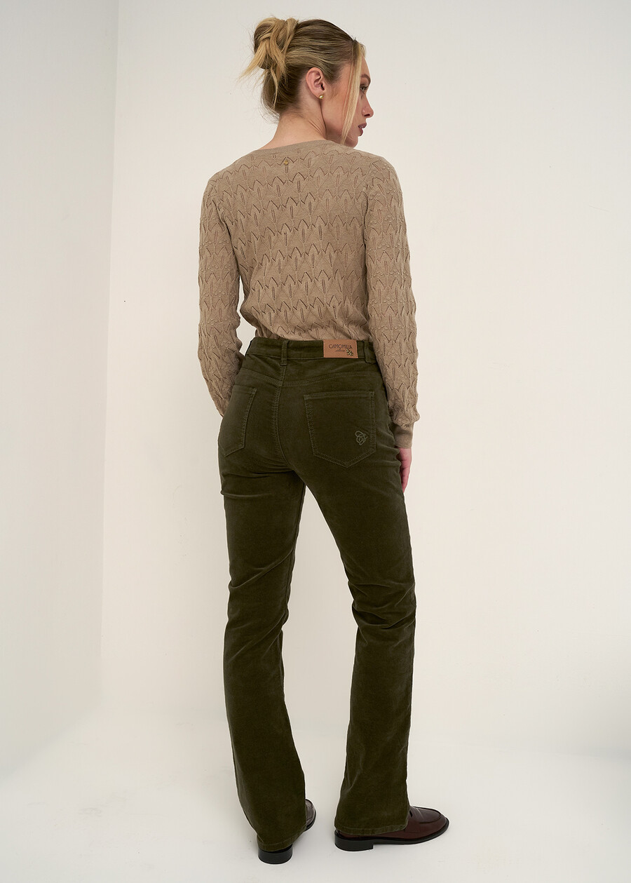 Pantaloni Cindy flare in velluto VERDEMARRONE Donna , immagine n. 4