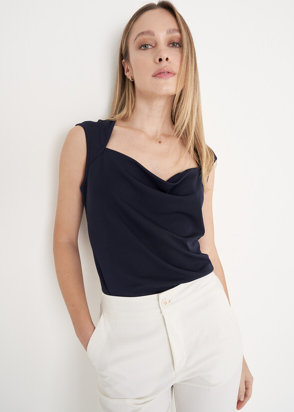 Top Tullio in jersey BLUE OLTREMARE  Donna null