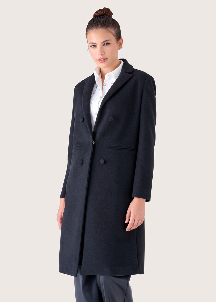 Clory cloth coat NERO BLACKBLU FIORDALISO Woman , image number 3