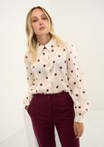 Chery recycled satin polka dot top BEIGE LATTE Woman image number 1