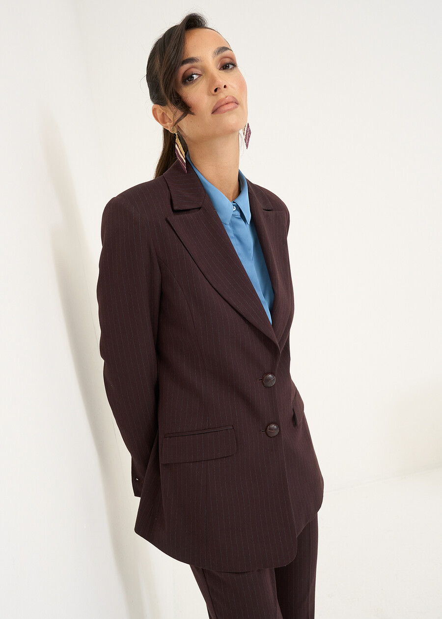 Blazer Ghea fantasia stripes MARRONE MOKA Donna , immagine n. 2