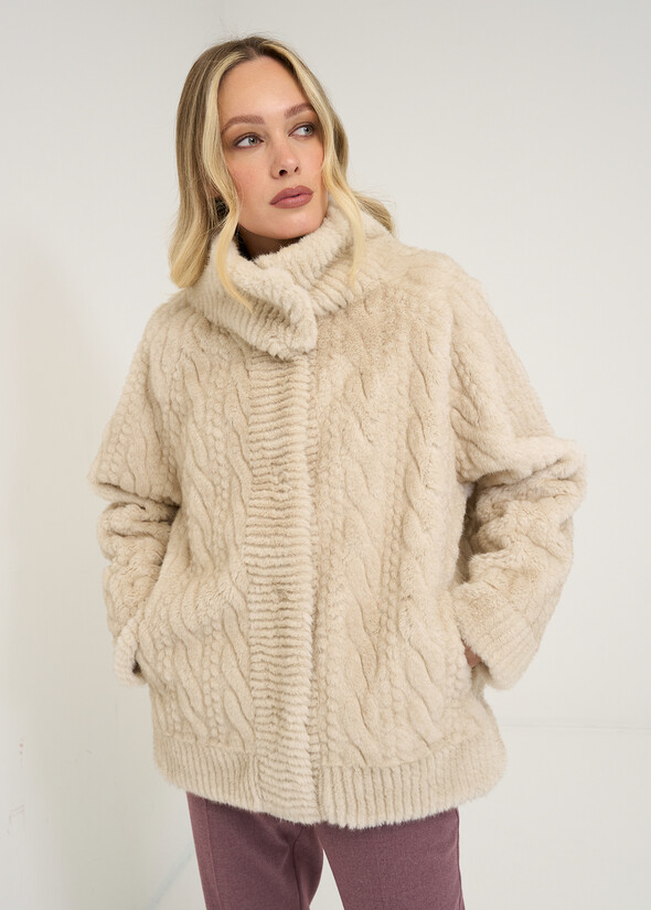 Glory faux fur jacket BEIGE LATTE Woman null