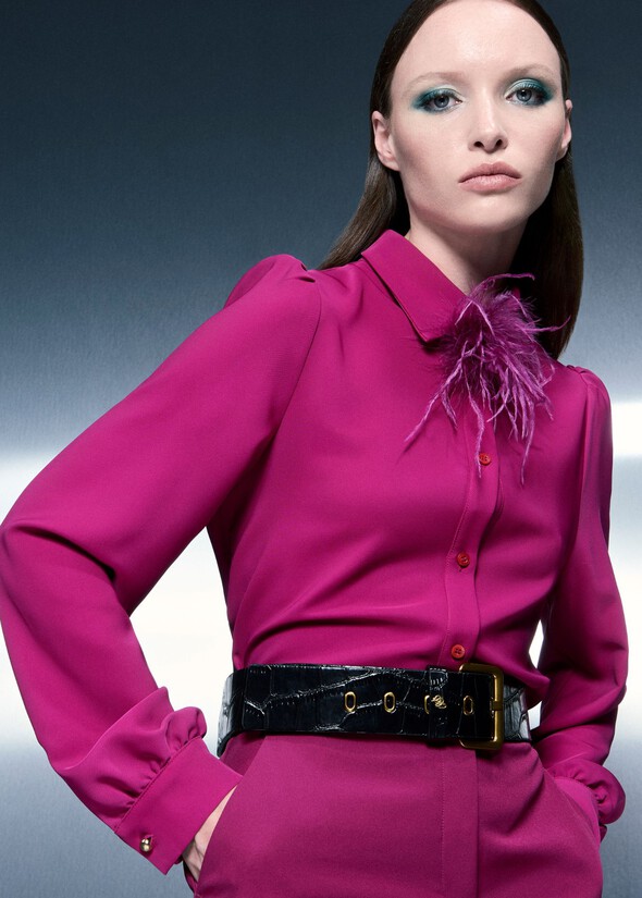 Camicia Alessia in cady ROSSO MAGENTA Donna null