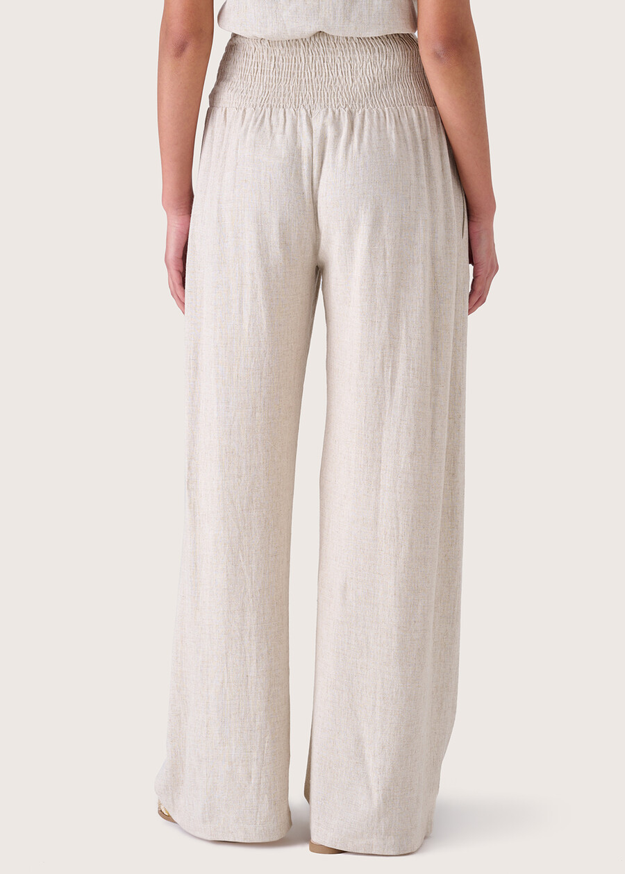 Polis linen and viscose trousers BEIGE SAFARI Woman , image number 4