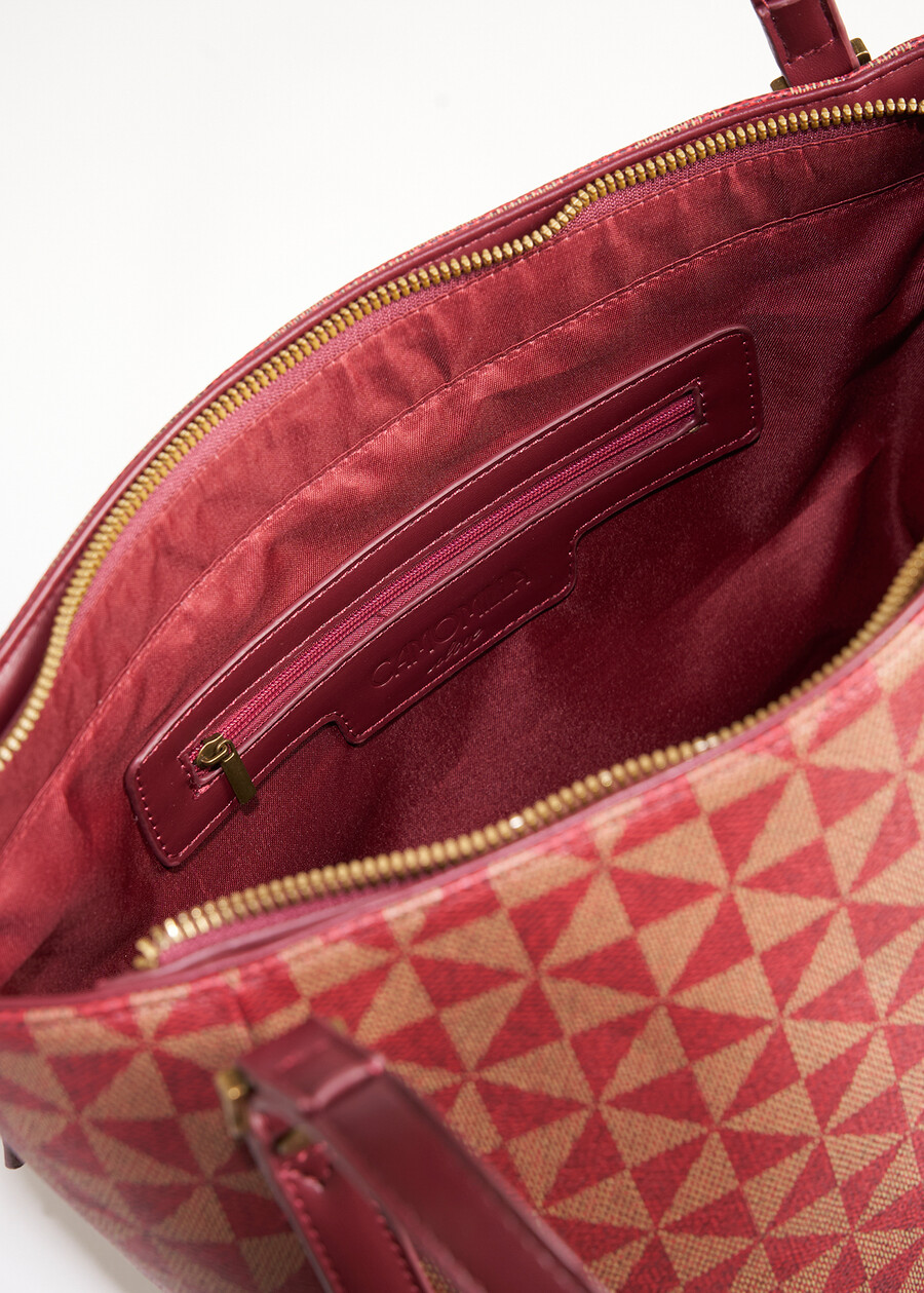 Bely geometric faux leather shopping bag ROSSO CHIANTI Woman , image number 4