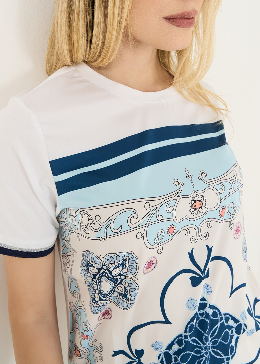 Sharya T-shirt with lurex trim BIANCO WHITE Woman , image number 2