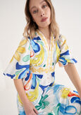 Angelina Mediterranean Print Dress BIANCO WHITE Woman image number 3