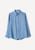 Clizia long linen shirt BIANCO WHITEBLU AVION Woman image number 5