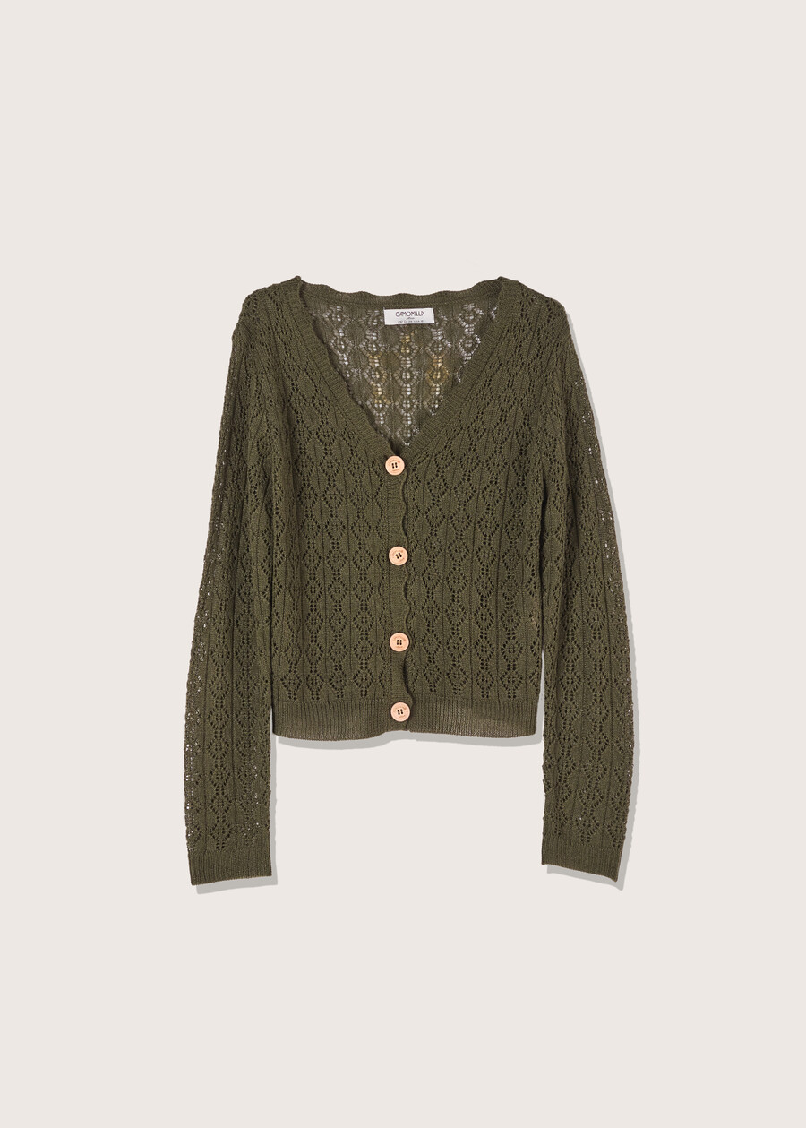 Clark openwork cardigan VERDE TIMO Woman , image number 4