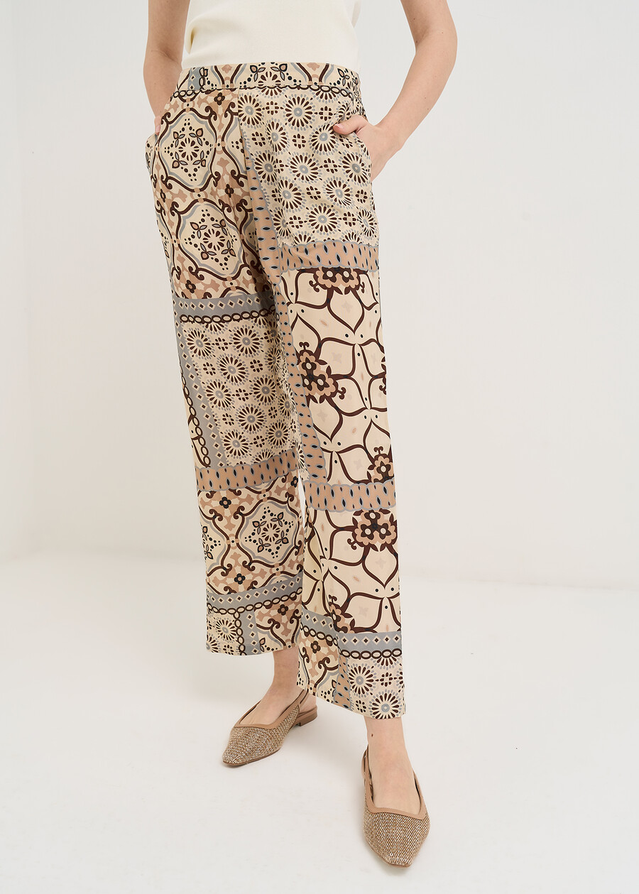 Pendy light patterned capris BLU AVIONBEIGE Woman , image number 2