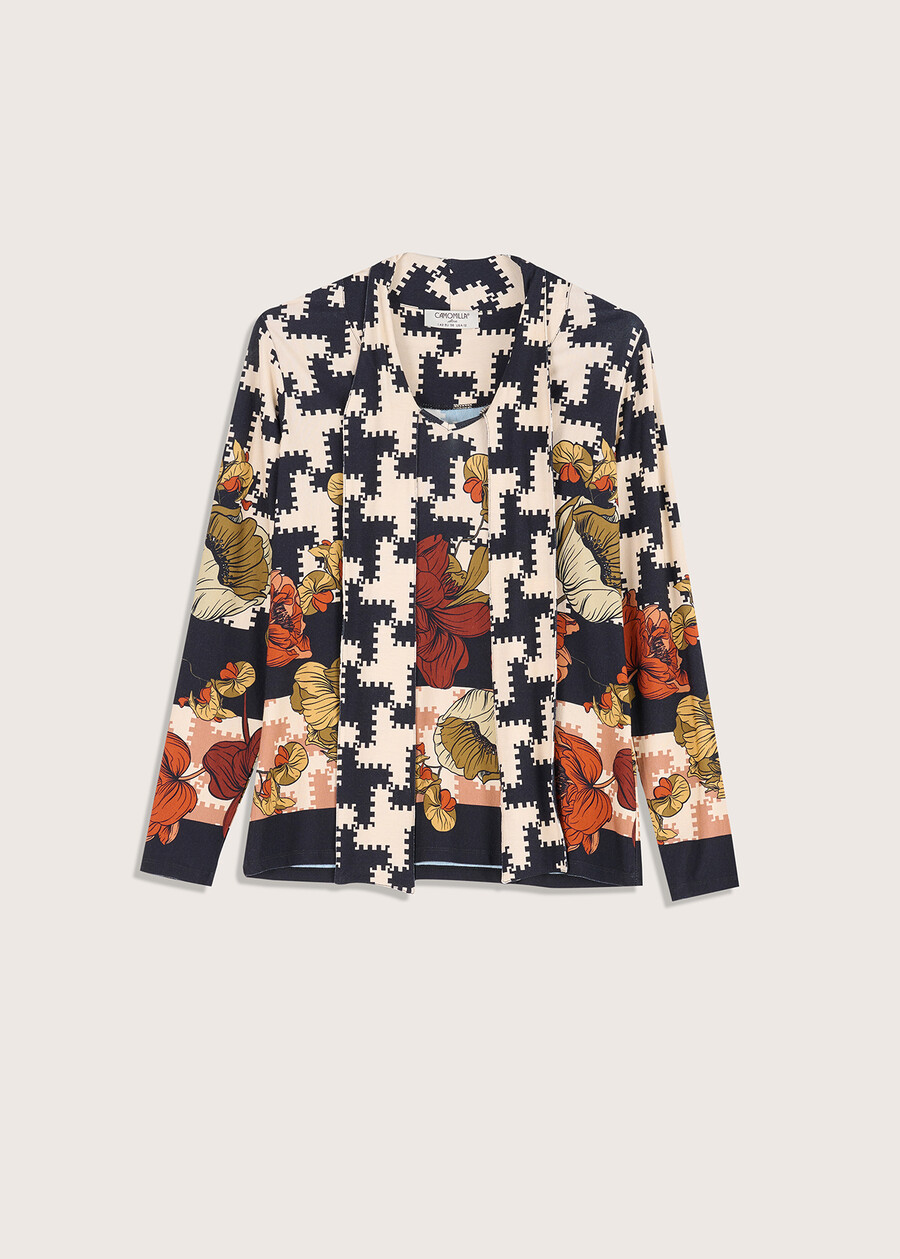 Siria houndstooth jersey BEIGE LANA Woman , image number 4