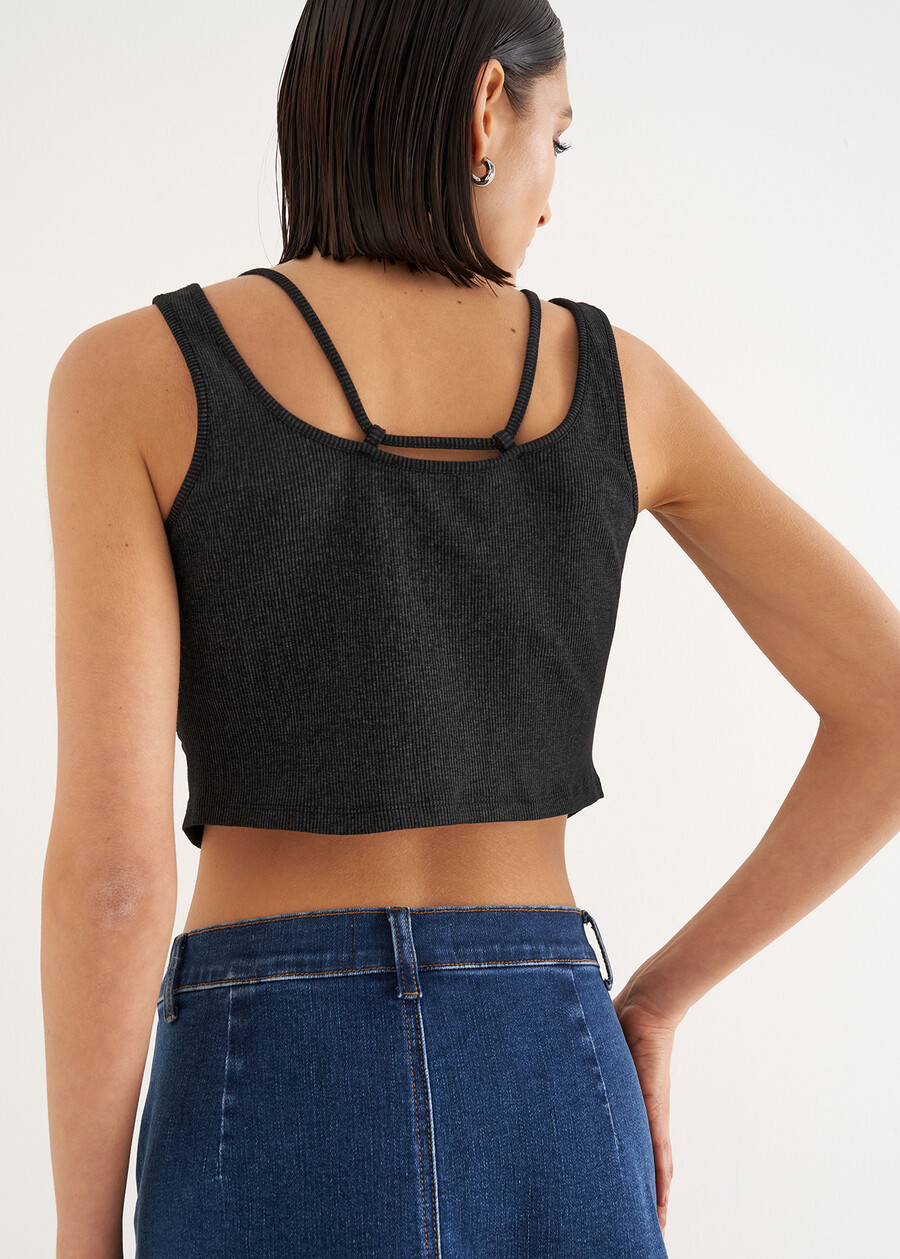 Top sportivo in cotone Tabi GRIGIO ANTRACITE Donna , immagine n. 3
