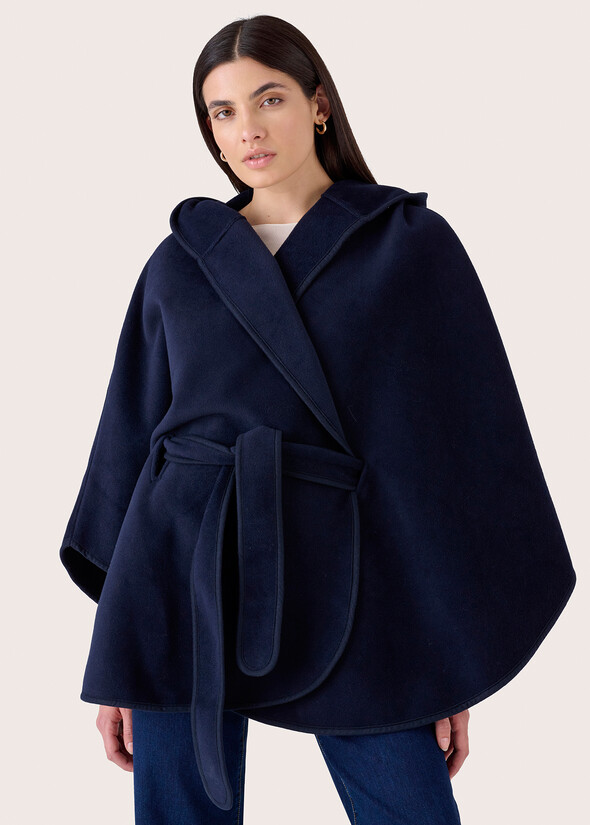 Marte cape with hood BLUE OLTREMARE Woman null