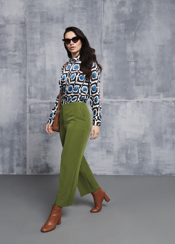 Pantalone Sara in tessuto tecnico VERDE AVOCADO Donna null