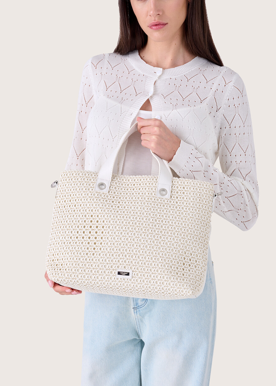 Bessie eco-leather shopping bag BIANCOVERDE NORIARANCIO SUNRISEVERDE HAVANA Woman , image number 1