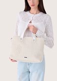 Bessie eco-leather shopping bag BIANCOVERDE NORIARANCIO SUNRISEVERDE HAVANA Woman image number 1