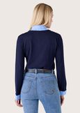 Maia jersey with shirt insert BLU DARK BLUE Woman image number 3