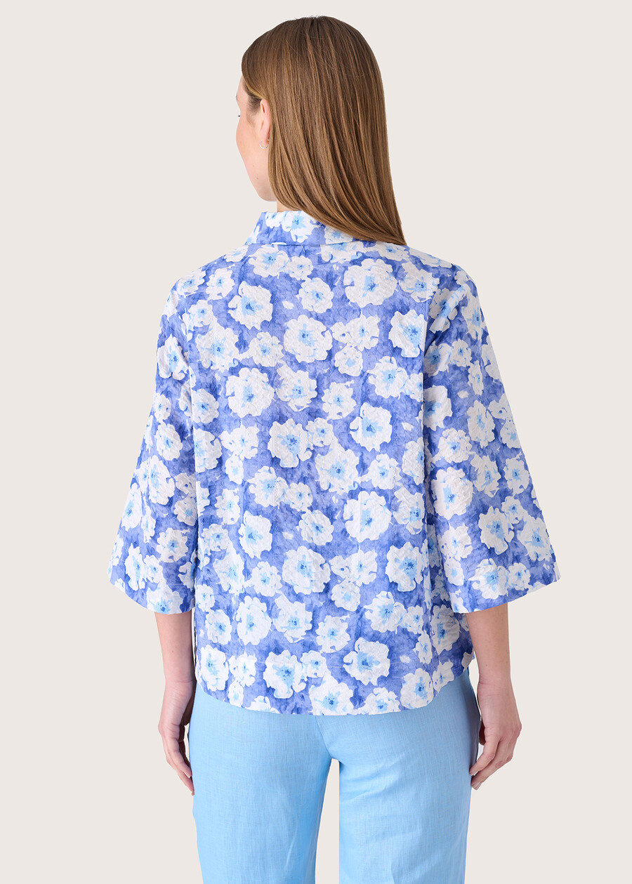 Caroly 100% cotton blouse BLU ABISSO Woman , image number 3