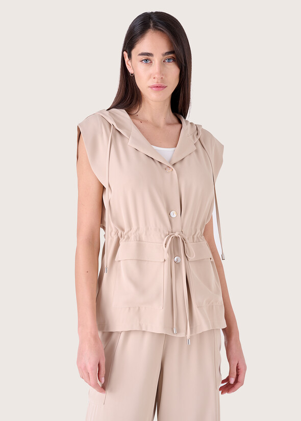 Gilet Guenda con cappuccio BEIGE ECRU Donna null