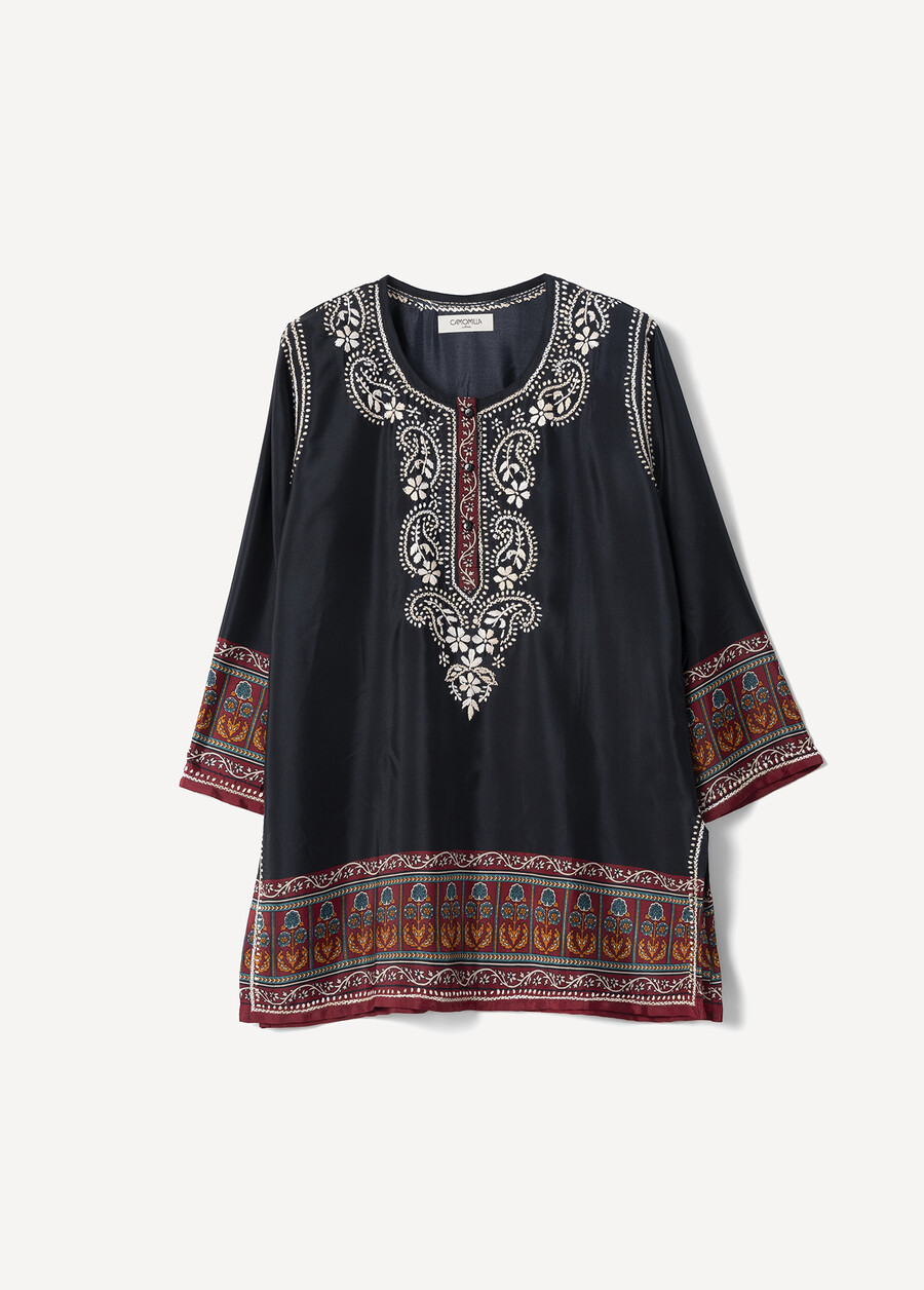 Blurta Printed Blouse with Embroidery NERO BLACK Woman , image number 5