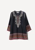 Blurta Printed Blouse with Embroidery NERO BLACK Woman image number 5