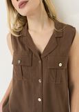 Top Tonny stile camicia con rever MARRONE Donna immagine n. 2