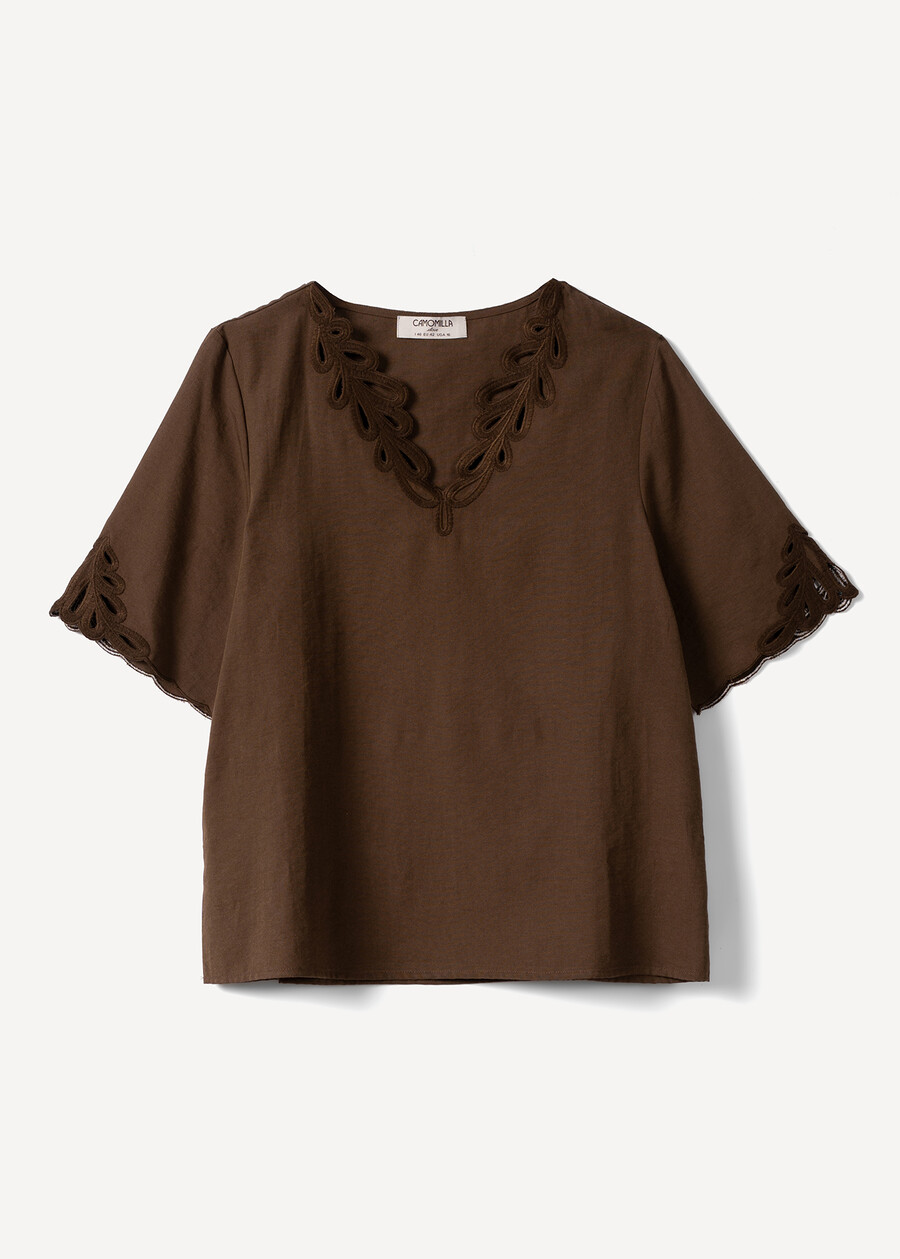 Barbi T-shirt with embroidery MARRONE Woman , image number 4