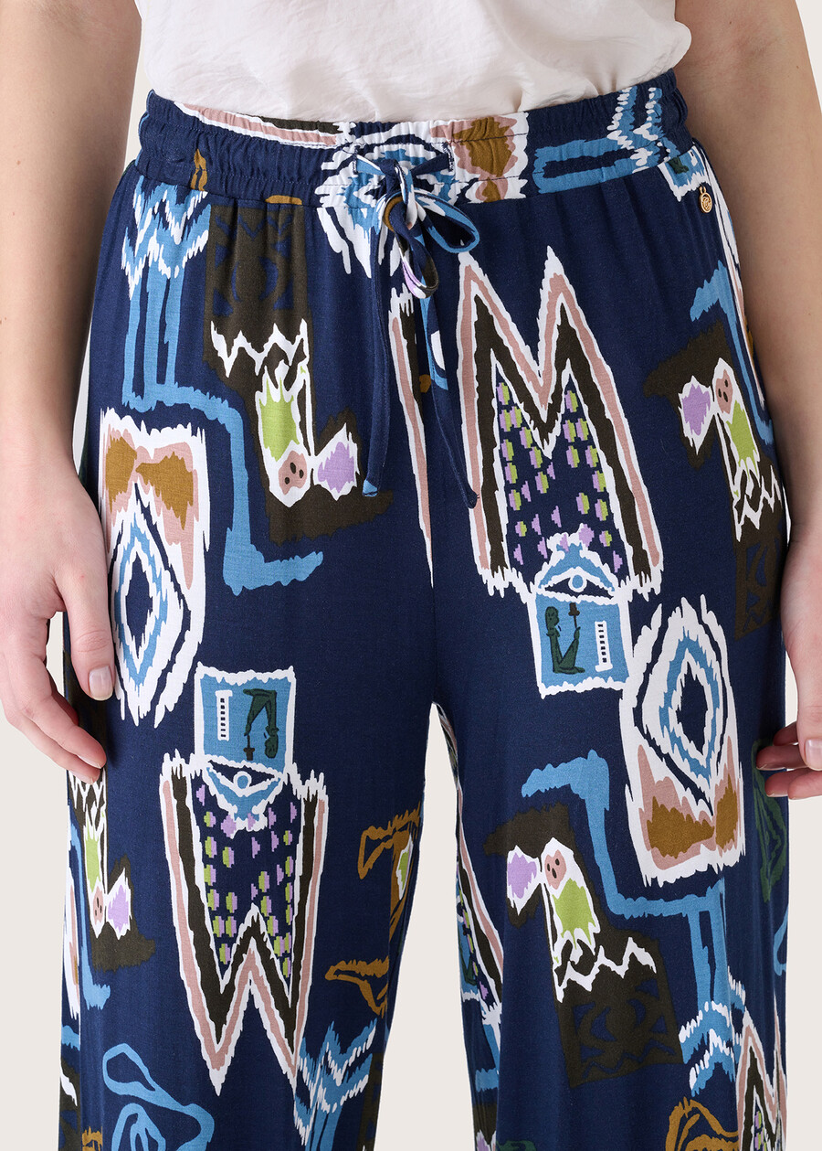 Pantalone Piera in viscosa BLU MEDIUM BLUE Donna , immagine n. 3