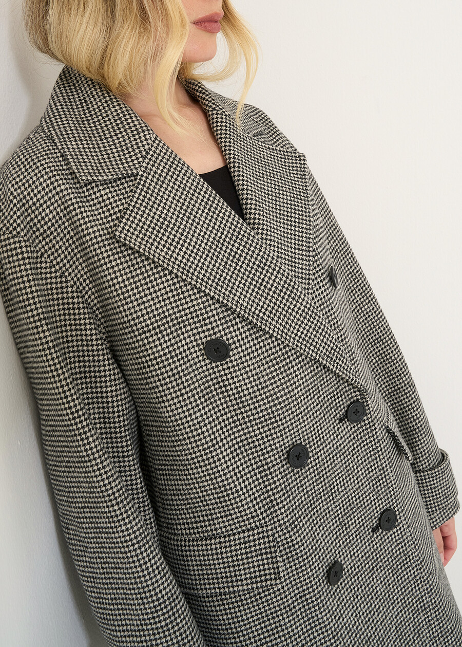 Cleo houndstooth coat NERO BLACK Woman , image number 4