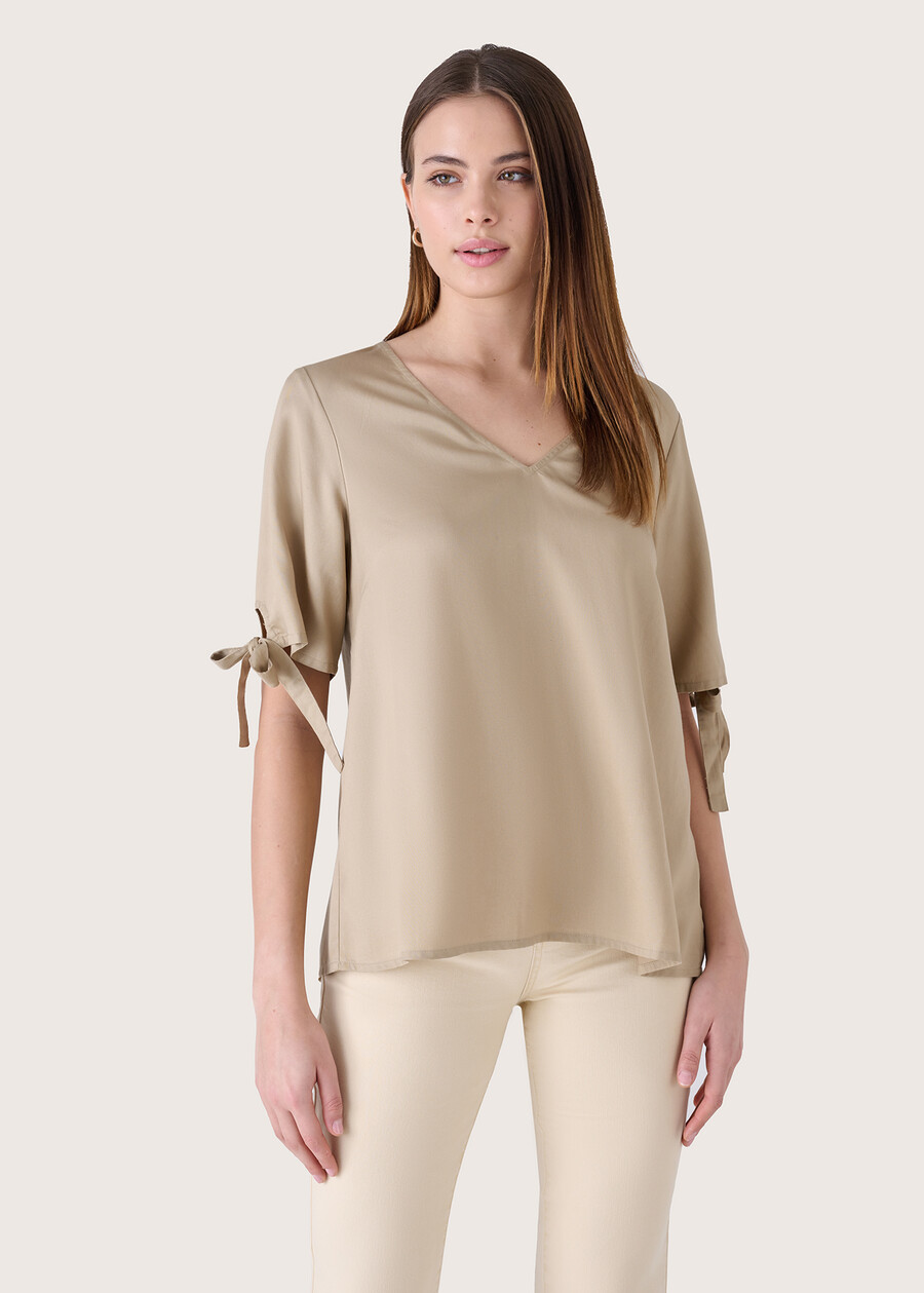 Safari 100% Lyocell blouse BEIGE SAFARI Woman , image number 1